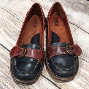 Born brown slip on flat loafers size 8 1/2